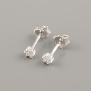 Puzety ŠATONEK S KRAPNAMI 3mm - Ag925 rhodium