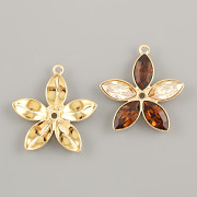 Přívěsek KVĚTINA z Navette Swarovski 10mm bez šlupny - pozlaceno