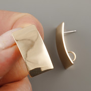 Puzety OBDÉLNÍKOVÉ 25x13mm - pozlaceno