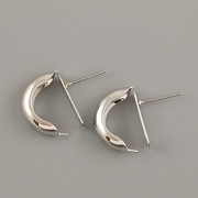 Puzety PROHNUTÉ 17x6mm - rhodium