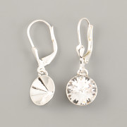 Náušnice S KAPIČKOU pro nalepení Šatonu Swarovski 10mm - Ag925