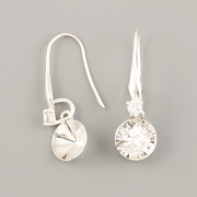 Náušnice S KAMÍNKEM pro nalepení Šatonu Swarovski 10mm - Ag925