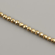 Korálky z minerálů - HEMATIT broušený pozlacený - 3mm