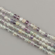 Korálky z minerálů - Fluorite zelinkavý broušený - 4mm