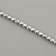 Korálky z minerálů - HEMATIT broušený pokovený stříbrný - 2mm