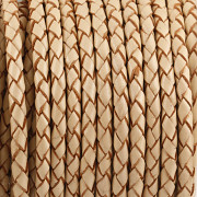 Kožená šňůrka pletená - přírodní 4mm - metr