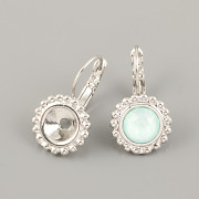 Náušnice s puntíky pro 1088 Šatony Swarovski 8mm - rhodium