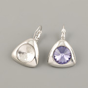 Náušnice TRIANGEL pro Rivoli Swarovski 12mm - rhodium