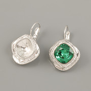 Náušnice BOHATÉ pro 4470 Čtvereček Swarovski 12mm - rhodium