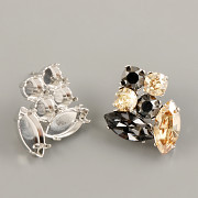 Puzety KAMALA pro Šatony 1088 a Navette 4228 Swarovski 6+15mm - rhodium