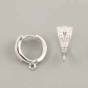 Náušnicový kroužek ŠPIČKA s očkem -  Ag925 rhodium