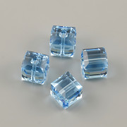 Korálky Swarovski Elements – kostička 5601 – Aquamarine – 8mm