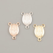 Přívěsek MADONKA 13x8mm se třemi očky - Ag925 růžově zlacené
