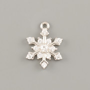 Přívěsek SNĚHOVÁ VLOČKA bez šlupny 13mm - Ag925 rhodium