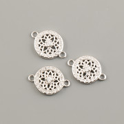 Filigránové KOLEČKO S KAMÍNKY s očky 10mm - Ag925 rhodium