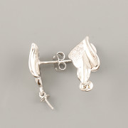 Puzety LÍSTEK S KAMÍNKY na perličku - Ag925 rhodium