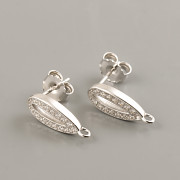 Puzety OBRÁCENÉ KAPIČKY S KAMÍNKY - Ag925 rhodium
