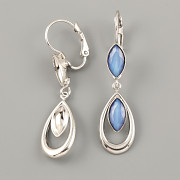 Náušnice DLOUHÁ ELSA pro Navette Swarovski 10mm - rhodium