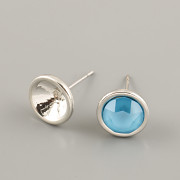 Puzety S OBRUBOU pro Šatony 1088 Swarovski 8mm - rhodium