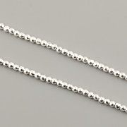 Korálky z minerálů - HEMATIT broušený pokovený stříbrný - 3mm