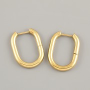 Náušnicové OVÁLY 23x16x2mm - ocel zlacená