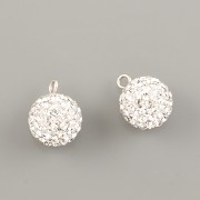 KULIČKA S KAMÍNKY SWAROVSKI s očkem 8mm - Crystal - Ag925