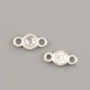 Maličké KOLEČKO S KAMÍNKEM s očky 4mm - Ag925 rhodium