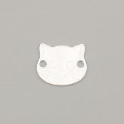 Přívěsek KOČKA DVOUDÍRKOVÁ 11mm - Ag925 rhodium