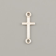 Přívěsek KŘÍŽEK 16x7mm s dvěma očky - Ag925 rhodium