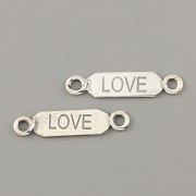 Přívěsek PLÍŠEK S NÁPISEM LOVE 17mm - Ag925 rhodium