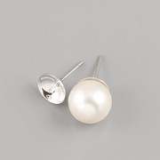Puzety na perličky 8 až 12mm se zarážkou - Ag925 rhodium
