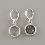 Náušnice S OBRUBOU pro šatony 1088 Swarovski 10mm - rhodium