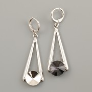 Náušnice RETRO RIVOLI 12mm - rhodium