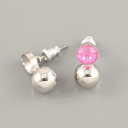 Puzety S KULIČKOU pro šatony 1088 Swarovski 6mm - rhodium