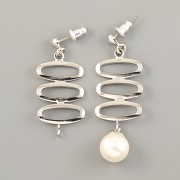 Náušnicový závěs TRES OVALES - rhodium