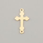 Přívěsek KŘÍŽEK ZDOBENÝ s dvěma očky - Ag925 pozlaceno