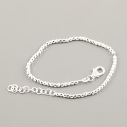 Náramek ze stříbrných korálků - 18cm - Ag925