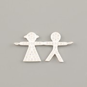 Přívěsek HOLKA KLUK S KAMÍNKY 26mm - Ag925