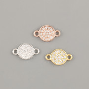 Maličké KOLEČKO S KAMÍNKY s očky 9mm - Ag925 pozlaceno