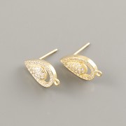 Puzety KAPIČKY S KAMÍNKY - Ag925 pozlaceno