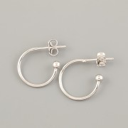 Náušnicový kroužek s kuličkou 15mm - Ag925 rhodium