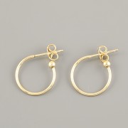 Náušnicový kroužek s kuličkou 15mm - Ag925 pozlaceno