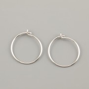 Náušnicový kroužek DRÁTOVÝ 22mm - Ag925 rhodium