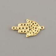 Přívěsek FATIMINA RUČKA 20mm s dvěma očky - Ag925 pozlaceno