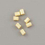 Trubička ŠKRÁBANÁ rovná 4mm - Ag925 pozlacená