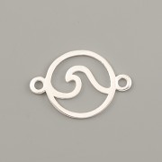 Přívěsek VLNA OCEÁNU 12mm s dvěma očky - Ag925