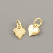 Přívěsek SRDÍČKO PLNÉ 7mm s KROUŽKEM - Ag925 pozlaceno