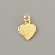 Přívěsek ŽIJ, SMĚJ SE, MILUJ ve tvaru srdce - Ag925 pozlaceno