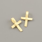 Přívěsek KŘÍŽEK matovaný 14mm - Ag925 pozlaceno