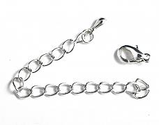 Karabinka a prodlužovací řetízek 60mm - set - ocel